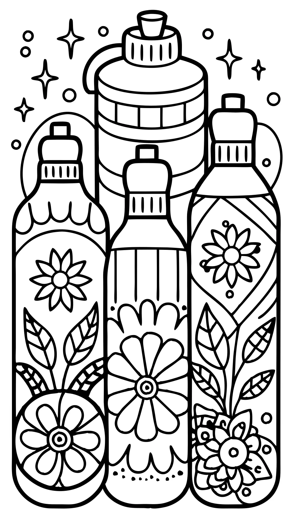 water bottle coloring page